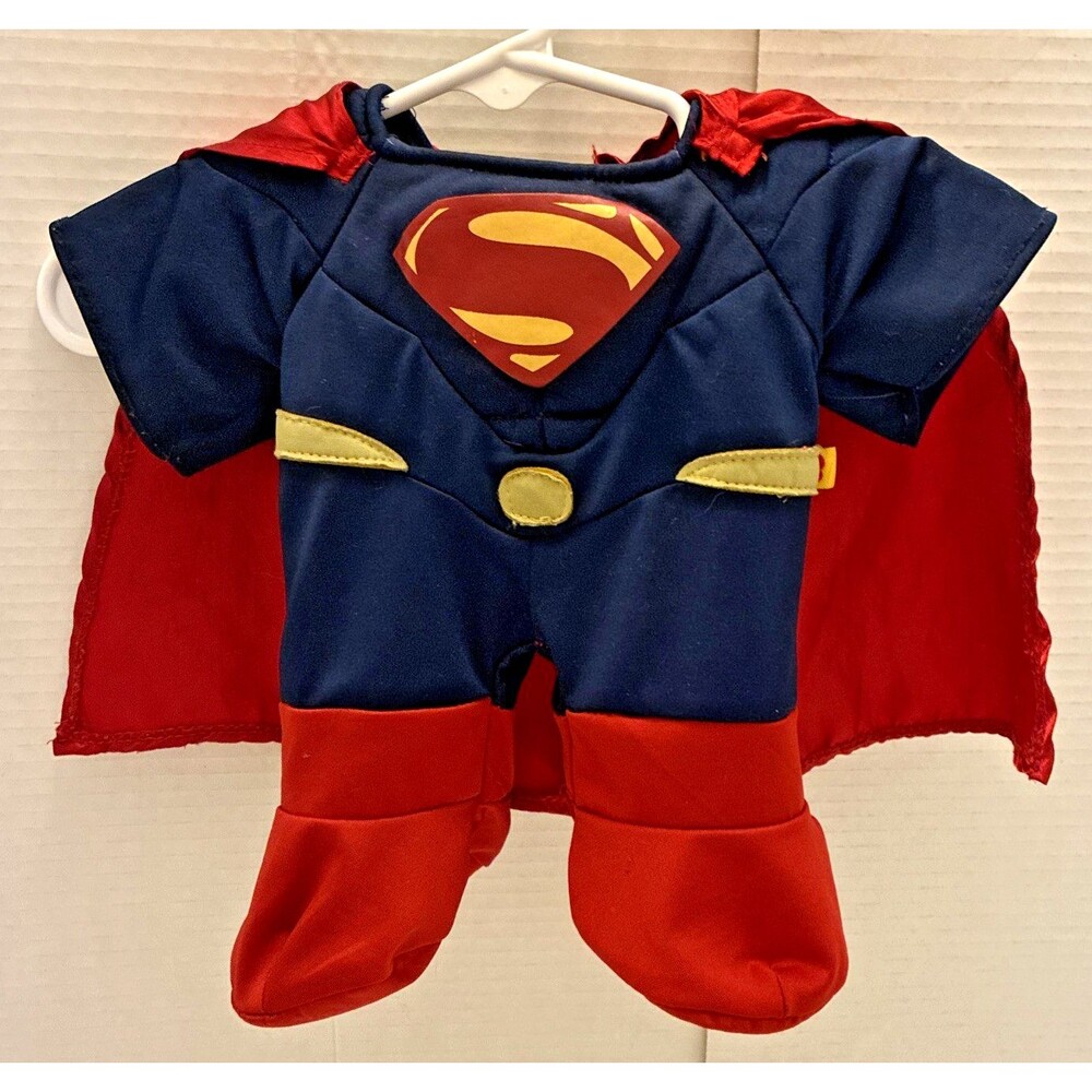 Build-A-Bear Superman Man of Steel Costume Suit & Cape DC Comics Logo Outfit BAB